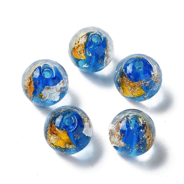 PandaHall Handmade Lampwork Bead, with Gold Foil, Round, Dodger Blue, 11.5~12x11~11.5mm, Hole: 1.8~2mm Lampwork Round
PandaHall Handmade Lampwork Bead, with Gold Foil, Round, Dodger Blue, 11.5~12x11~11.5mm, Hole: 1.8~2mm Lampwork Round
