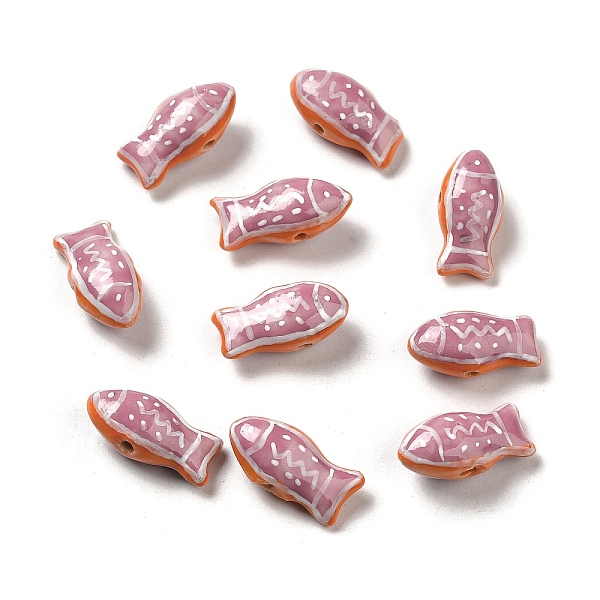 PandaHall Handmade Printed Porcelain Beads, Famille Rose Porcelain, Fish, Pale Violet Red, 11x21.5~22x9mm, Hole: 1.5~1.8mm Porcelain Fish
PandaHall Handmade Printed Porcelain Beads, Famille Rose Porcelain, Fish, Pale Violet Red, 11x21.5~22x9mm, Hole: 1.5~1.8mm Porcelain Fish