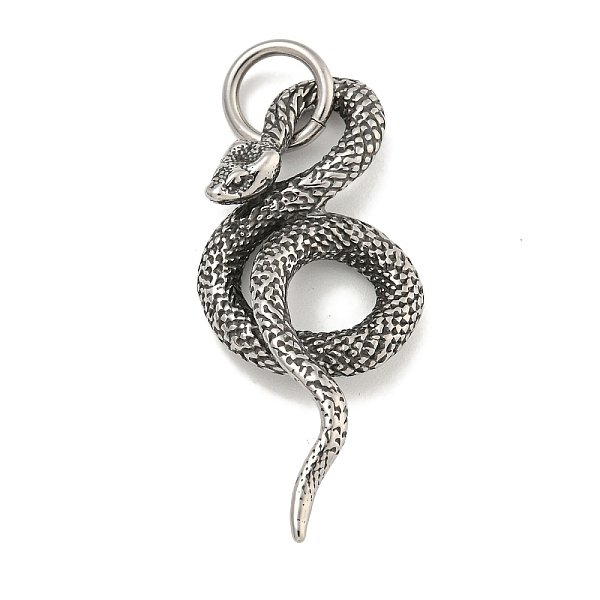 PandaHall 316 Surgical Stainless Steel Pendants, with Jump Ring, Snake Charm, Antique Silver, 42.5x19x6.5mm, Hole: 6.5mm 316 Surgical...
PandaHall 316 Surgical Stainless Steel Pendants, with Jump Ring, Snake Charm, Antique Silver, 42.5x19x6.5mm, Hole: 6.5mm 316 Surgical...