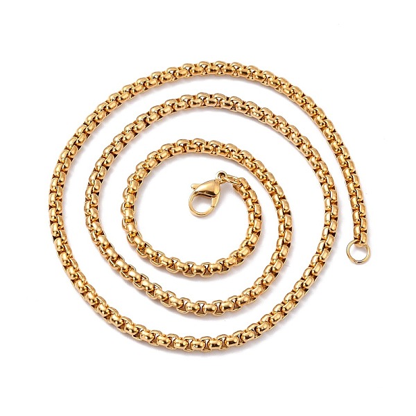 PandaHall 304 Stainless Steel Box Chain Necklaces, with Lobster Claw Clasps, Golden, 19.7 inch(50cm), 3.5mm 304 Stainless Steel
PandaHall 304 Stainless Steel Box Chain Necklaces, with Lobster Claw Clasps, Golden, 19.7 inch(50cm), 3.5mm 304 Stainless Steel