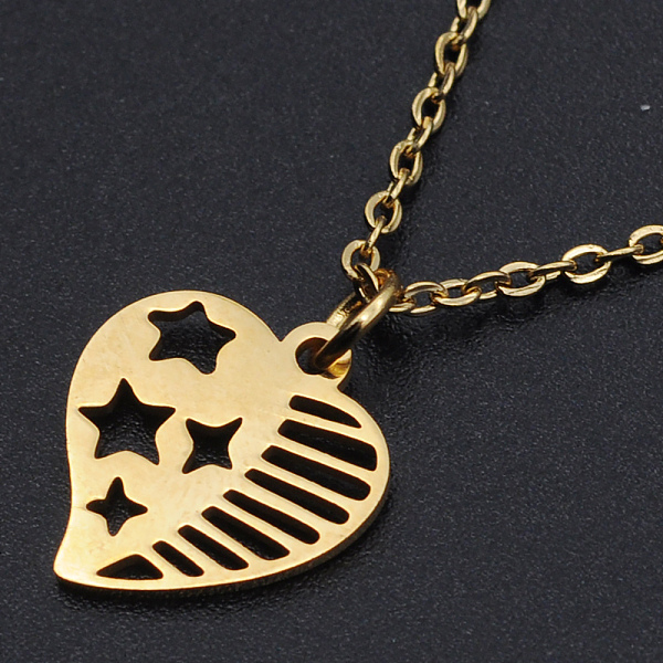 PandaHall 201 Stainless Steel Pendant Necklaces, with Cable Chains and Lobster Claw Clasps, Heart, Golden, 15.74 inch(40cm), 1.5mm 201...
PandaHall 201 Stainless Steel Pendant Necklaces, with Cable Chains and Lobster Claw Clasps, Heart, Golden, 15.74 inch(40cm), 1.5mm 201...
