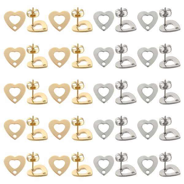 PandaHall SUNNYCLUE 40Pcs 2 Color 201 Stainless Steel Heart Stud Earring Findings, with Hole & 316 Stainless Steel Pin & 40Pcs Ear Nuts...
PandaHall SUNNYCLUE 40Pcs 2 Color 201 Stainless Steel Heart Stud Earring Findings, with Hole & 316 Stainless Steel Pin & 40Pcs Ear Nuts...