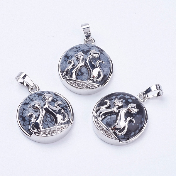 PandaHall Natural Snowflake Obsidian Pendants, with Brass Findings, Flat Round with Fox, Platinum, 28~29x23~24x9~10mm, Hole: 5x7mm Snowflake...
PandaHall Natural Snowflake Obsidian Pendants, with Brass Findings, Flat Round with Fox, Platinum, 28~29x23~24x9~10mm, Hole: 5x7mm Snowflake...