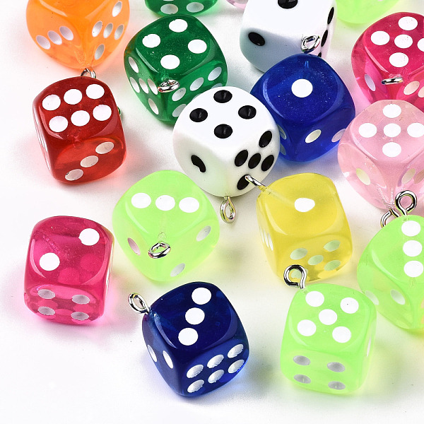 PandaHall Epoxy Resin Pendants, with Platinum Plated Iron Loop, Cube with Dice, Mix Style, Mixed Color, 23x19x19mm, Hole: 2mm Iron+Resin..., Multicolor
PandaHall Epoxy Resin Pendants, with Platinum Plated Iron Loop, Cube with Dice, Mix Style, Mixed Color, 23x19x19mm, Hole: 2mm Iron+Resin..., Multicolor
