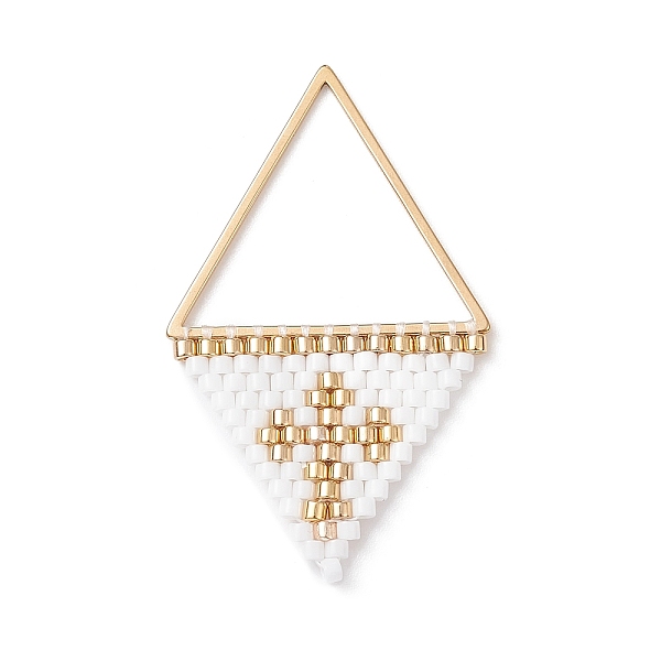 PandaHall Handmade Japanese Seed Beads Pendants, Triangle with Cross Charms, White, 37~38x23x2mm, Hole: 17x20mm Glass Triangle White
PandaHall Handmade Japanese Seed Beads Pendants, Triangle with Cross Charms, White, 37~38x23x2mm, Hole: 17x20mm Glass Triangle White