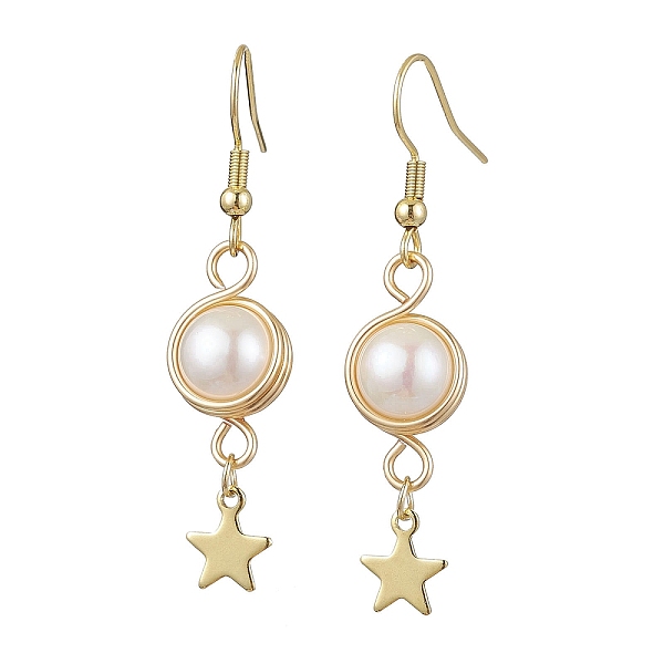 PandaHall Natural Cultured Freshwater Pearl Dangle Earrings, Stainless Steel with Brass Charms, Star, 49x10.5mm Pearl Star
PandaHall Natural Cultured Freshwater Pearl Dangle Earrings, Stainless Steel with Brass Charms, Star, 49x10.5mm Pearl Star