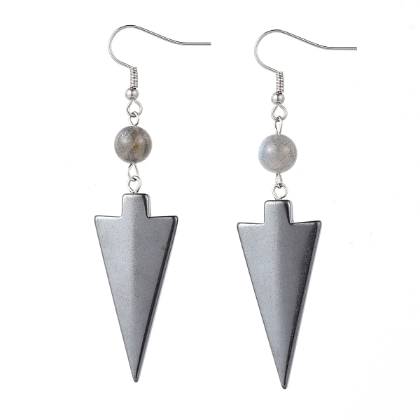 PandaHall Natural Labradorite Dangle Earrings, with Non-magnetic Hematite Pendants and 304 Stainless Steel Earring Hooks, Triangle and Round...
PandaHall Natural Labradorite Dangle Earrings, with Non-magnetic Hematite Pendants and 304 Stainless Steel Earring Hooks, Triangle and Round...