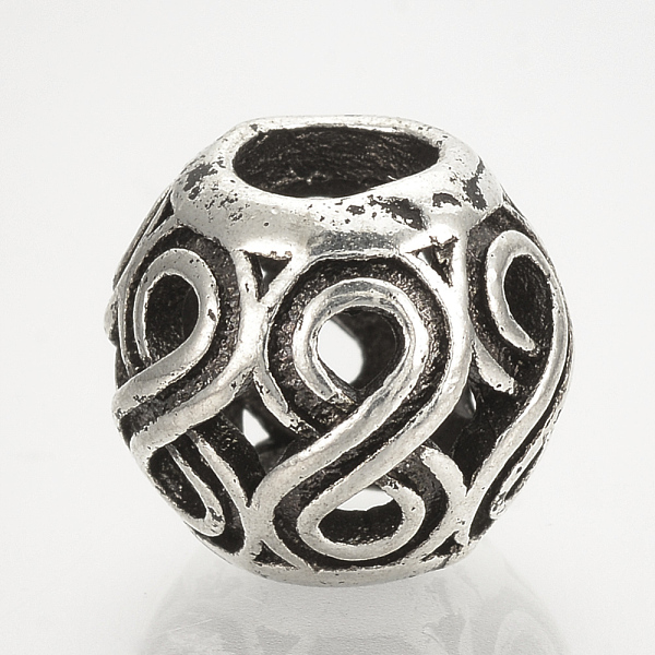 PandaHall Alloy European Beads, Large Hole Beads, Hollow Rondelle, Antique Silver, 12x10mm, Hole: 5mm Alloy Rondelle
PandaHall Alloy European Beads, Large Hole Beads, Hollow Rondelle, Antique Silver, 12x10mm, Hole: 5mm Alloy Rondelle