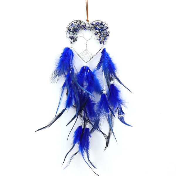 PandaHall Heart with Tree of Life Natural Lapis Lazuli Chip Wind Chimes Pendant Decorations, with Feather, for Home Bedroom Hanging...
PandaHall Heart with Tree of Life Natural Lapis Lazuli Chip Wind Chimes Pendant Decorations, with Feather, for Home Bedroom Hanging...