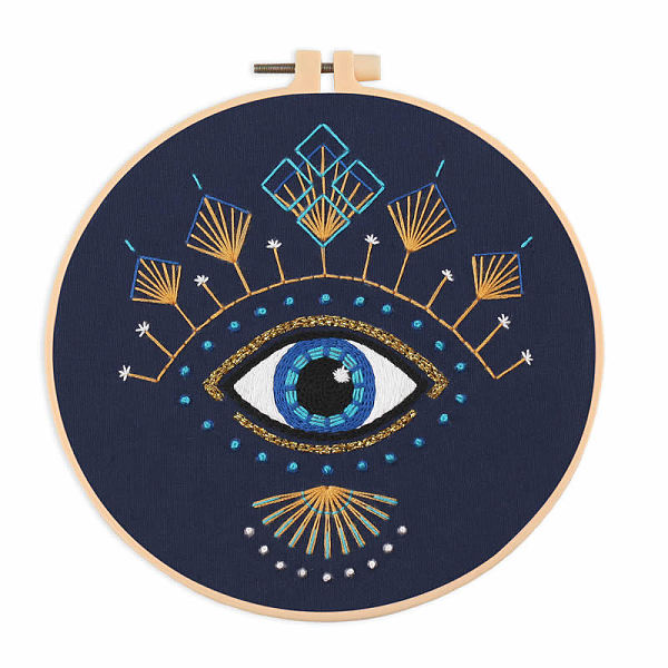 PandaHall DIY Eye Pattern Embroidery Kits, Included Needle, Threads, Fabric, Needle, Gourd Threader, without Embroidery Hoop, Prussian Blue...
PandaHall DIY Eye Pattern Embroidery Kits, Included Needle, Threads, Fabric, Needle, Gourd Threader, without Embroidery Hoop, Prussian Blue...