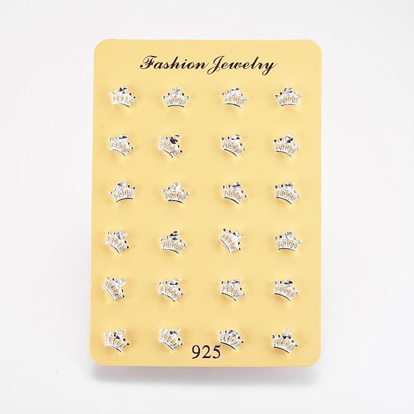 PandaHall Brass Ear Studs, Crown, Silver Color Plated, 6x8.5x3mm, Pin: 0.6mm Brass Silver
PandaHall Brass Ear Studs, Crown, Silver Color Plated, 6x8.5x3mm, Pin: 0.6mm Brass Silver