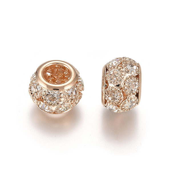 PandaHall Brass Grade A Rhinestone European Beads, Rondelle, Rose Gold, 12x8mm, Hole: 5.5mm Brass+Rhinestone Rondelle Clear
PandaHall Brass Grade A Rhinestone European Beads, Rondelle, Rose Gold, 12x8mm, Hole: 5.5mm Brass+Rhinestone Rondelle Clear