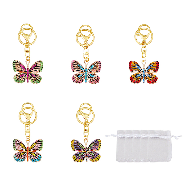 PandaHall 5Pcs Colorful Full Rhinestone Butterfly Pendant Keychain, with Alloy Findings, for Woman Car Bag Accessories, Mixed Color, 9.7cm..., Multicolor
PandaHall 5Pcs Colorful Full Rhinestone Butterfly Pendant Keychain, with Alloy Findings, for Woman Car Bag Accessories, Mixed Color, 9.7cm..., Multicolor