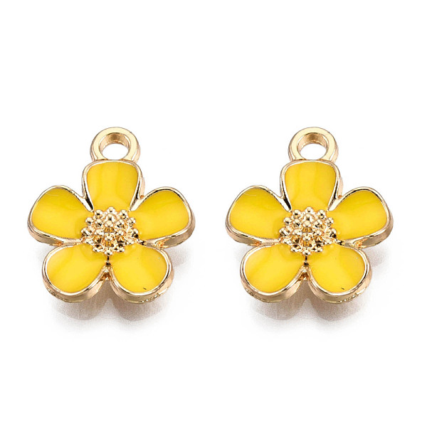PandaHall Eco-Friendly Zinc Alloy Pendants, with Enamel, Cadmium Free & Nickel Free & Lead Free, 5- Petal Flower, Light Gold, Gold...
PandaHall Eco-Friendly Zinc Alloy Pendants, with Enamel, Cadmium Free & Nickel Free & Lead Free, 5- Petal Flower, Light Gold, Gold...