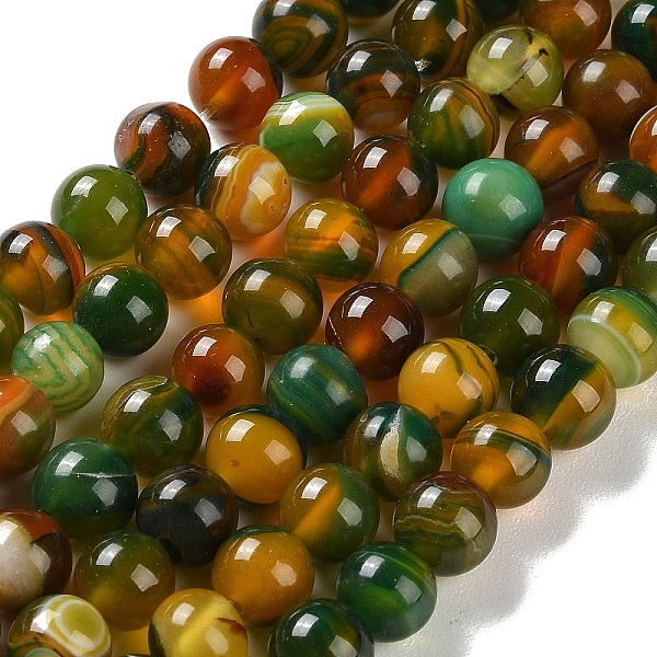 PandaHall Natural Striped Agate/Banded Agate Beads Strands, Dyed, Round, Goldenrod, 8mm, Hole: 1.2mm, about 24pcs/strand, 7.48''(19cm)..., Gold
PandaHall Natural Striped Agate/Banded Agate Beads Strands, Dyed, Round, Goldenrod, 8mm, Hole: 1.2mm, about 24pcs/strand, 7.48''(19cm)..., Gold