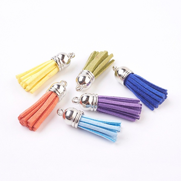 PandaHall Faux Suede Cord Tassel Pendants, with Plastic Findings, Mixed Color, 38~39x10mm, Hole: 2.5mm Faux Suede Multicolor
PandaHall Faux Suede Cord Tassel Pendants, with Plastic Findings, Mixed Color, 38~39x10mm, Hole: 2.5mm Faux Suede Multicolor
