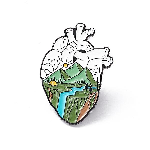 PandaHall Anatomical Heart Enamel Pin, Electrophoresis Black Alloy Brooch for Backpack Clothes, Waterfall Pattern, 30x21x2mm, Pin: 1.2mm...
PandaHall Anatomical Heart Enamel Pin, Electrophoresis Black Alloy Brooch for Backpack Clothes, Waterfall Pattern, 30x21x2mm, Pin: 1.2mm...