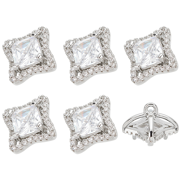 PandaHall 6Pcs 1-Hole Brass with Cubic Zirconia Shank Buttons, Rhombus, Platinum, 1.4x1.4x0.95cm, Hole: 1.4mm Brass Rhombus Clear
PandaHall 6Pcs 1-Hole Brass with Cubic Zirconia Shank Buttons, Rhombus, Platinum, 1.4x1.4x0.95cm, Hole: 1.4mm Brass Rhombus Clear
