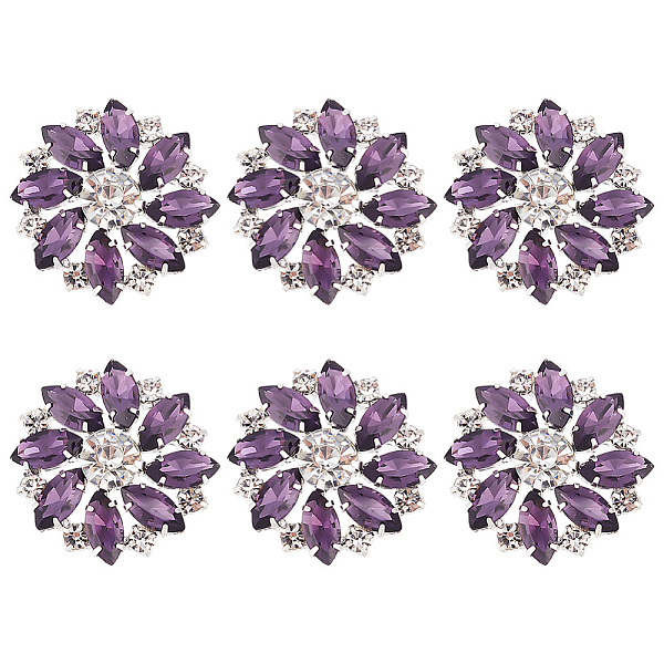 PandaHall FINGERINSPIRE 6PCS Flower Brass Rhinestone Shank Buttons 26MM Indigo Crystal Sew On Buttons with 1-Hole and Flat Back, Fashion..., Purple
PandaHall FINGERINSPIRE 6PCS Flower Brass Rhinestone Shank Buttons 26MM Indigo Crystal Sew On Buttons with 1-Hole and Flat Back, Fashion..., Purple