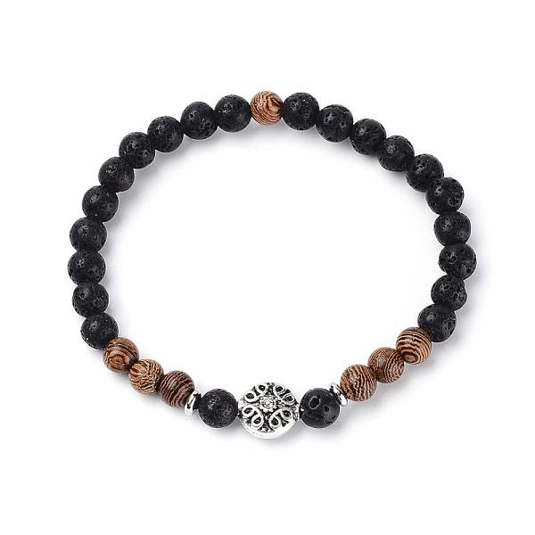 PandaHall Natural Lava Rock Beads Stretch Bracelets, with Wood Beads, Tibetan Style Alloy Beads and Brass Bead Spacers, 2-1/4 inch(58mm)...
PandaHall Natural Lava Rock Beads Stretch Bracelets, with Wood Beads, Tibetan Style Alloy Beads and Brass Bead Spacers, 2-1/4 inch(58mm)...