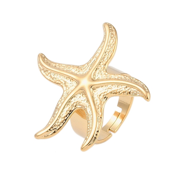 PandaHall 304 Stainless Steel Adjustable Rings for Women, Starfish, Real 18K Gold Plated, US Size 7 1/4(17.5mm) 304 Stainless Steel Starfish
PandaHall 304 Stainless Steel Adjustable Rings for Women, Starfish, Real 18K Gold Plated, US Size 7 1/4(17.5mm) 304 Stainless Steel Starfish