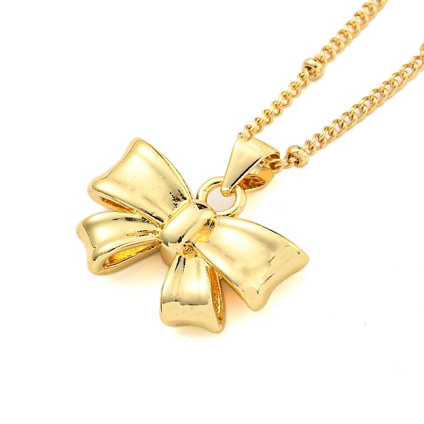 PandaHall Brass Curb Chain Necklaces, Pendants Necklaces, Bowknot, Real 18K Gold Plated, 16.73 inch(425mm), Bowknot: 14.5x20mm Brass Bowknot
PandaHall Brass Curb Chain Necklaces, Pendants Necklaces, Bowknot, Real 18K Gold Plated, 16.73 inch(425mm), Bowknot: 14.5x20mm Brass Bowknot