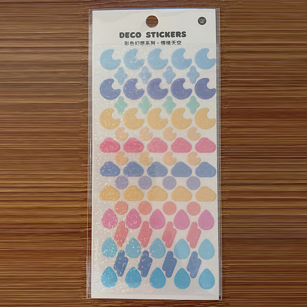 PandaHall Waterproof Laser Plastic Self Adhesive Stickers, Star, Moon, Cloud & Teardrop, Colorful, 0.6~1.1x0.6~1cm, 77pcs/sheet Plastic...
PandaHall Waterproof Laser Plastic Self Adhesive Stickers, Star, Moon, Cloud & Teardrop, Colorful, 0.6~1.1x0.6~1cm, 77pcs/sheet Plastic...