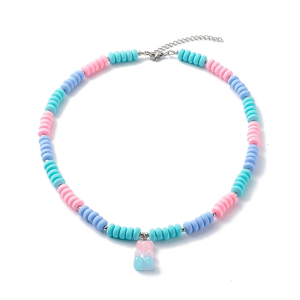 PandaHall Polymer Clay Beaded Necklaces, with Resin Bear Pendants, Sky Blue, 16.34 inch(415mm) Polymer Clay
PandaHall Polymer Clay Beaded Necklaces, with Resin Bear Pendants, Sky Blue, 16.34 inch(415mm) Polymer Clay