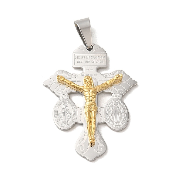 PandaHall Ion Plating(IP) 304 Stainless Steel Pendants, Crucifix Cross Charm, Golden & Stainless Steel Color, 40x30x4mm, Hole: 7x5mm 304...
PandaHall Ion Plating(IP) 304 Stainless Steel Pendants, Crucifix Cross Charm, Golden & Stainless Steel Color, 40x30x4mm, Hole: 7x5mm 304...