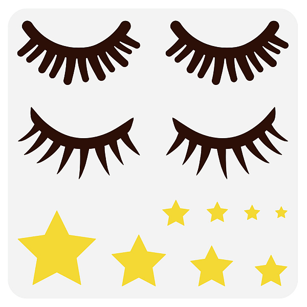 PandaHall FINGERINSPIRE Cute Eyelash Stencil 11.8x11.8 inch Stars Painting Stencil Plastic Sleepy Eyes Star Patterns Stencil Closed Eyes...
PandaHall FINGERINSPIRE Cute Eyelash Stencil 11.8x11.8 inch Stars Painting Stencil Plastic Sleepy Eyes Star Patterns Stencil Closed Eyes...