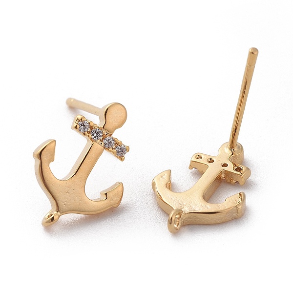 PandaHall Brass Cubic Zirconia Stud Earring Findings, Anchor, Clear, Nickel Free, Real 18K Gold Plated, 12.5x8.5mm, Hole: 0.8mm, Pin: 0.7mm...
PandaHall Brass Cubic Zirconia Stud Earring Findings, Anchor, Clear, Nickel Free, Real 18K Gold Plated, 12.5x8.5mm, Hole: 0.8mm, Pin: 0.7mm...