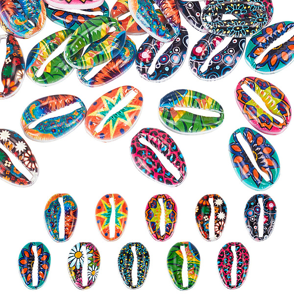 PandaHall GOMAKERER 50Pcs 10 Styles Printed Alloy Connector Charms, Cowrie Shell Shaped Links, Mixed Patterns, Mixed Color, 16x11x3.5mm..., Multicolor
PandaHall GOMAKERER 50Pcs 10 Styles Printed Alloy Connector Charms, Cowrie Shell Shaped Links, Mixed Patterns, Mixed Color, 16x11x3.5mm..., Multicolor