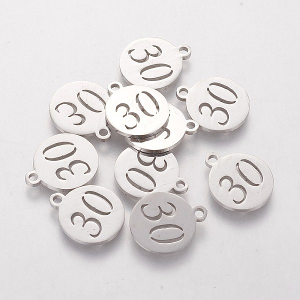 PandaHall 201 Stainless Steel Charms, Flat Round with Number 30, Stainless Steel Color, 14.1x11.8x1mm, Hole: 1mm 201 Stainless Steel Flat...
PandaHall 201 Stainless Steel Charms, Flat Round with Number 30, Stainless Steel Color, 14.1x11.8x1mm, Hole: 1mm 201 Stainless Steel Flat...
