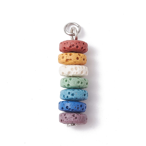 PandaHall Natural Lava Rock Dyed Beaded Pendants, Chakra Disc Charms with 304 Stainless Steel Loops, Colorful, Stainless Steel Color...
PandaHall Natural Lava Rock Dyed Beaded Pendants, Chakra Disc Charms with 304 Stainless Steel Loops, Colorful, Stainless Steel Color...