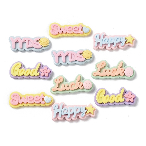 PandaHall Opaque Resin Cabochons, Cartoon Word, Mixed Color, 30~31x11.5~13x4~4.5mm Resin Word Multicolor
PandaHall Opaque Resin Cabochons, Cartoon Word, Mixed Color, 30~31x11.5~13x4~4.5mm Resin Word Multicolor