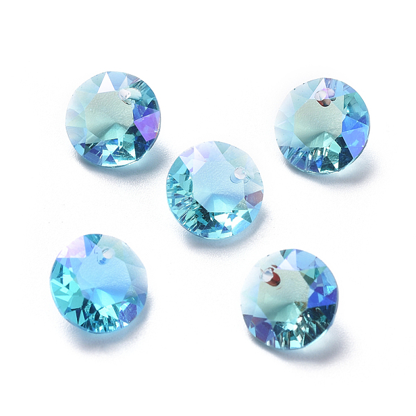 PandaHall Glass Rhinestone Charms, Faceted, Flat Round, Aquamarine, 10x5.3mm, Hole: 1.2mm Glass Flat Round Cyan
PandaHall Glass Rhinestone Charms, Faceted, Flat Round, Aquamarine, 10x5.3mm, Hole: 1.2mm Glass Flat Round Cyan