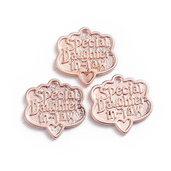 PandaHall Brass Charms, Word Special daughter In-law, Rose Gold, 14.5x14.5x1mm, Hole: 1mm Brass Others
PandaHall Brass Charms, Word Special daughter In-law, Rose Gold, 14.5x14.5x1mm, Hole: 1mm Brass Others