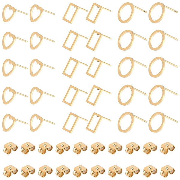 PandaHall DICOSMETIC 36 Pair 3 Styles 304 Stainless Steel Rectangle & Heart & Flat Round Stud Earrings, Half Hoop Earrings for Women, Golden...
PandaHall DICOSMETIC 36 Pair 3 Styles 304 Stainless Steel Rectangle & Heart & Flat Round Stud Earrings, Half Hoop Earrings for Women, Golden...