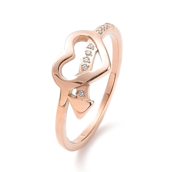 PandaHall Crystal Rhinestone Heart with Arrow Finger Ring, Ion Plating(IP) 304 Stainless Steel Jewelry for Women, Rose Gold, US Size 7..., Clear
PandaHall Crystal Rhinestone Heart with Arrow Finger Ring, Ion Plating(IP) 304 Stainless Steel Jewelry for Women, Rose Gold, US Size 7..., Clear