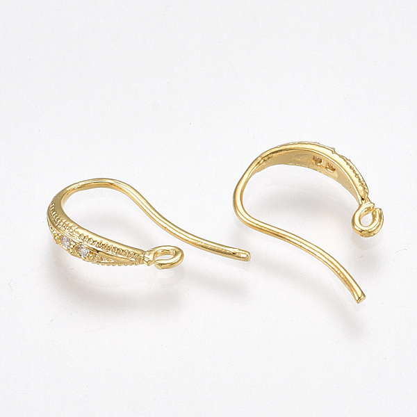 PandaHall Brass Earring Hooks, with Cubic Zirconia and Horizontal Loop, Nickel Free, Real 18K Gold Plated, 14~16x9x2.5mm, Hole: 0.8mm, 20..., Clear
PandaHall Brass Earring Hooks, with Cubic Zirconia and Horizontal Loop, Nickel Free, Real 18K Gold Plated, 14~16x9x2.5mm, Hole: 0.8mm, 20..., Clear