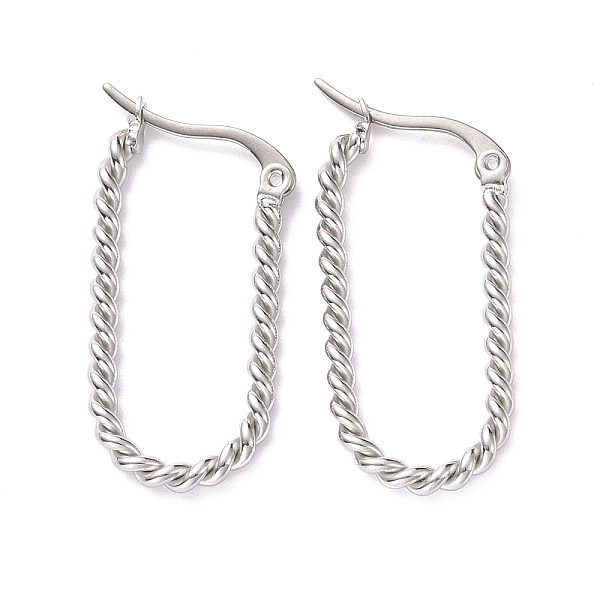 PandaHall Titanium Steel Twist Rope Oval Hoop Earrings for Women, Stainless Steel Color, 31x16x2.5mm, Pin: 1.4mm Titanium Steel Oval
PandaHall Titanium Steel Twist Rope Oval Hoop Earrings for Women, Stainless Steel Color, 31x16x2.5mm, Pin: 1.4mm Titanium Steel Oval