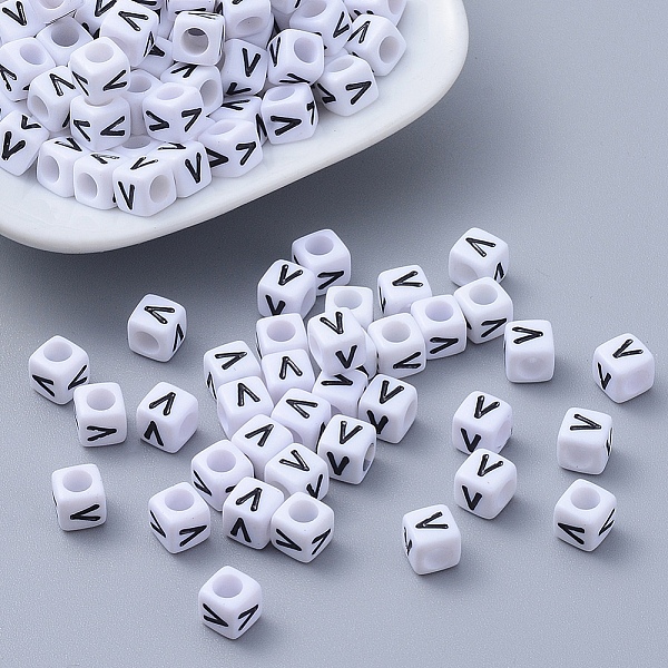 PandaHall Letter V Cube Acrylic Beads, Horizontal Hole, White, Size: about 6mm wide, 6mm long, 6mm high, hole: 3.2mm, about 300pcs/50g...
PandaHall Letter V Cube Acrylic Beads, Horizontal Hole, White, Size: about 6mm wide, 6mm long, 6mm high, hole: 3.2mm, about 300pcs/50g...