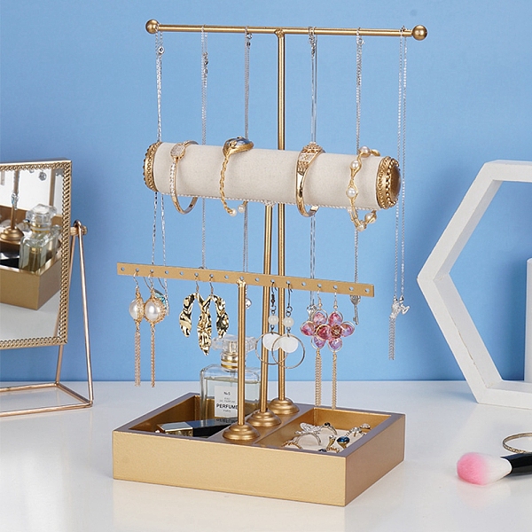 PandaHall 3-Tier Iron T-Bar Jewelry Display Risers, Jewelry Organizer Holder with Tray, for Bracelets Necklaces Rings Earrings Storage...
PandaHall 3-Tier Iron T-Bar Jewelry Display Risers, Jewelry Organizer Holder with Tray, for Bracelets Necklaces Rings Earrings Storage...