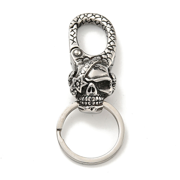 PandaHall Tibetan Style 316 Surgical Stainless Steel Fittings with 304 Stainless Steel Key Ring, Skull, Antique Silver, 70mm 316 Surgical...
PandaHall Tibetan Style 316 Surgical Stainless Steel Fittings with 304 Stainless Steel Key Ring, Skull, Antique Silver, 70mm 316 Surgical...