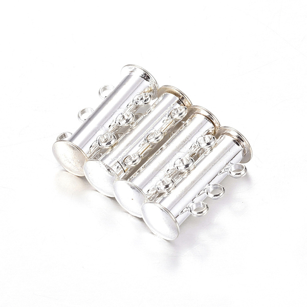 PandaHall 3-strands Brass Magnetic Slide Lock Clasps, 6-Holes, Cadmium Free & Nickel Free & Lead Free, Silver Color Plated, 20x10mm, Hole...
PandaHall 3-strands Brass Magnetic Slide Lock Clasps, 6-Holes, Cadmium Free & Nickel Free & Lead Free, Silver Color Plated, 20x10mm, Hole...