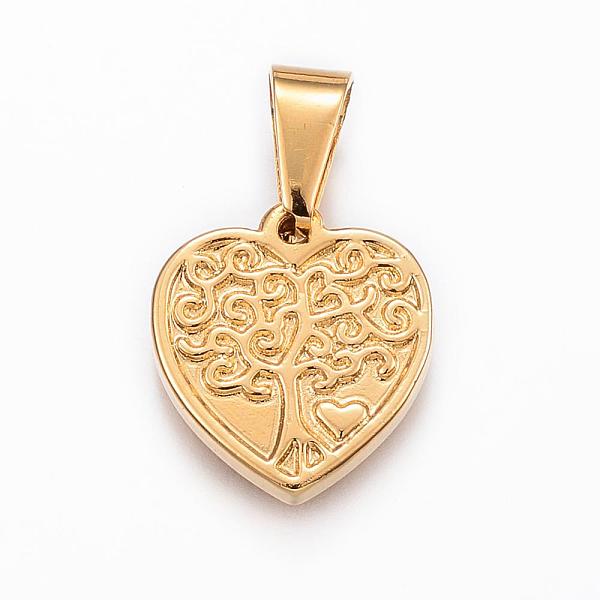 PandaHall 304 Stainless Steel Pendants, Heart with Tree, Golden, 18.5x17x3mm, Hole: 9x5mm 304 Stainless Steel Heart
PandaHall 304 Stainless Steel Pendants, Heart with Tree, Golden, 18.5x17x3mm, Hole: 9x5mm 304 Stainless Steel Heart
