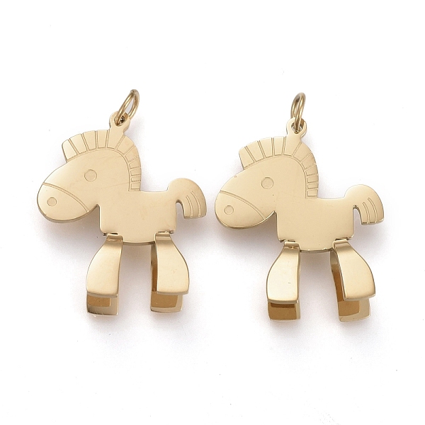 PandaHall Ion Plating(IP) 304 Stainless Steel Pendants, with Jump Ring, Wooden Horse, Golden, 20.5x16.5x7mm, Jump Ring: 4x0.6mm, 2.8mm Inner...
PandaHall Ion Plating(IP) 304 Stainless Steel Pendants, with Jump Ring, Wooden Horse, Golden, 20.5x16.5x7mm, Jump Ring: 4x0.6mm, 2.8mm Inner...