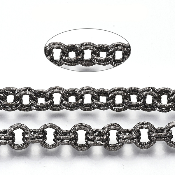 PandaHall Iron Rolo Chains, Double Link Chains, Unwelded, with Spool, Textured, Gunmetal, Link: 9x1.5mm, about 39.37 Feet(12m)/roll Iron
PandaHall Iron Rolo Chains, Double Link Chains, Unwelded, with Spool, Textured, Gunmetal, Link: 9x1.5mm, about 39.37 Feet(12m)/roll Iron