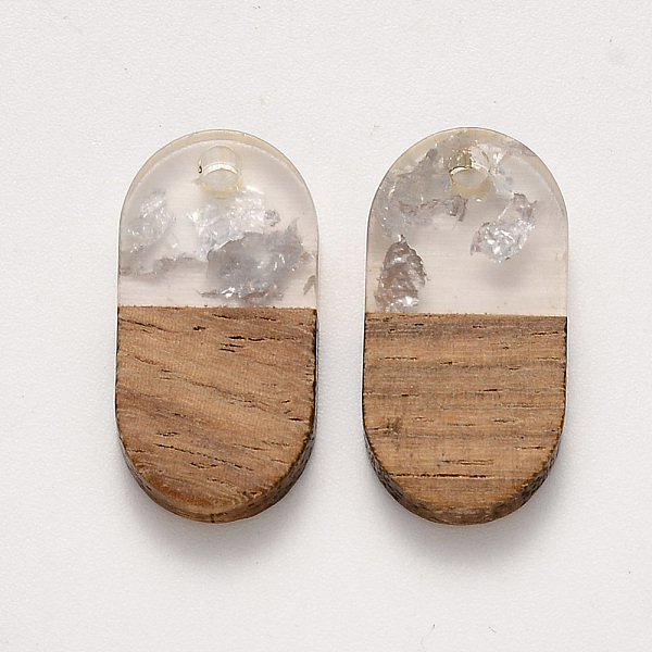 PandaHall Transparent Resin & Walnut Wood Pendants, with Silver Foil, Waxed, Oval, Silver, 20.5x10.5x3~4mm, Hole: 2mm Resin+Wood Oval Silver
PandaHall Transparent Resin & Walnut Wood Pendants, with Silver Foil, Waxed, Oval, Silver, 20.5x10.5x3~4mm, Hole: 2mm Resin+Wood Oval Silver