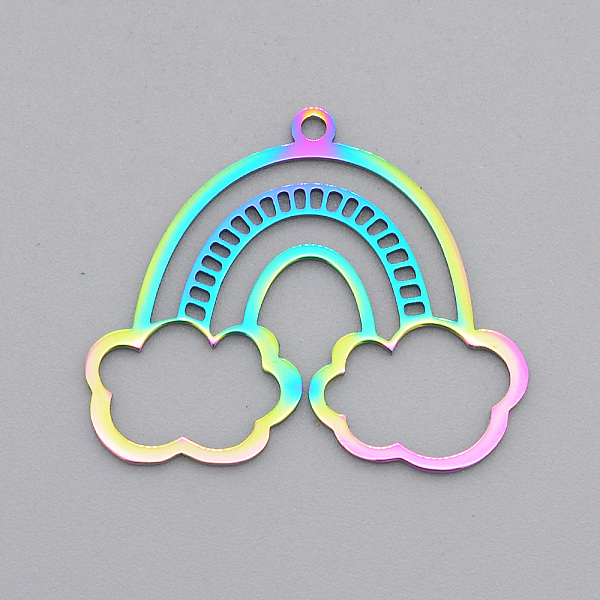 PandaHall Ion Plating(IP) 201 Stainless Steel Pendants, Laser Cut, Rainbow with Cloud, Rainbow Color, 24.5x30x1mm, Hole: 1.6mm 201 Stainless...
PandaHall Ion Plating(IP) 201 Stainless Steel Pendants, Laser Cut, Rainbow with Cloud, Rainbow Color, 24.5x30x1mm, Hole: 1.6mm 201 Stainless...